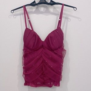 Pink structured carousel with rhinestones